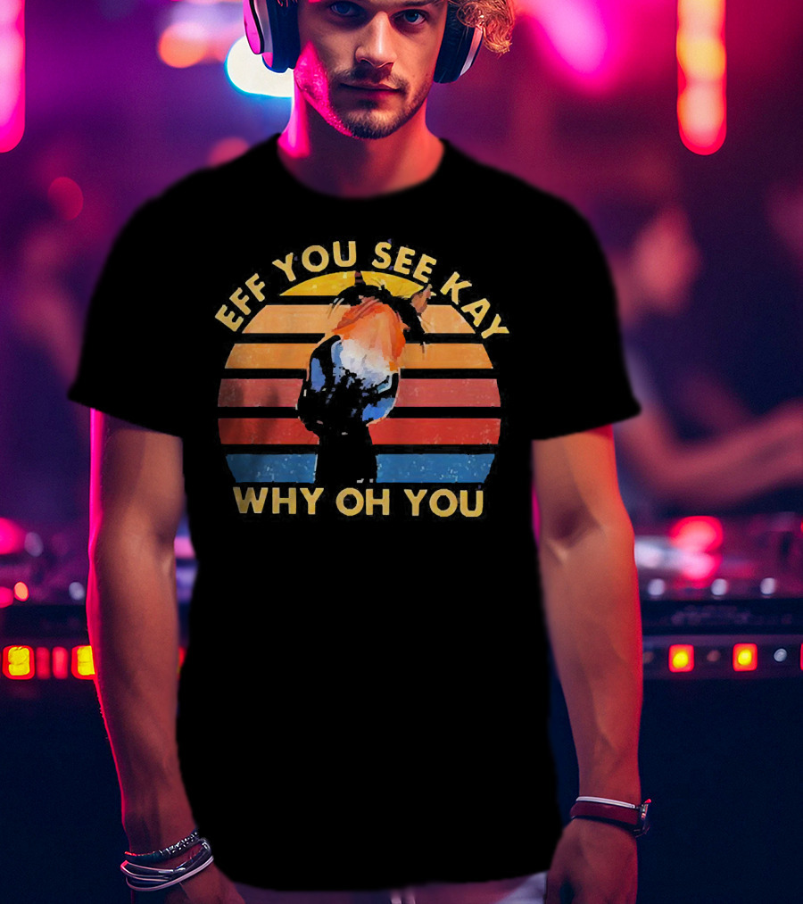 Eff You See Kay Why Oh You Donkey Retro Sunset T-Shirt