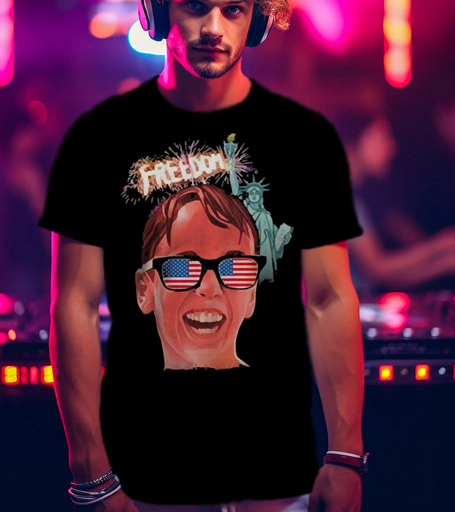 Michael Squints Palledorous Freedom USA Flag Statue Of Liberty T-Shirt