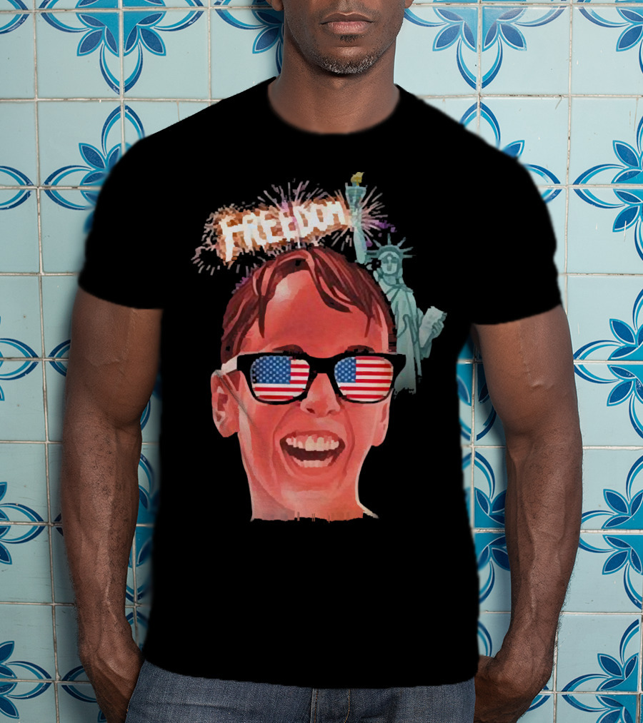 Michael Squints Palledorous Freedom USA Flag Statue Of Liberty T-Shirt