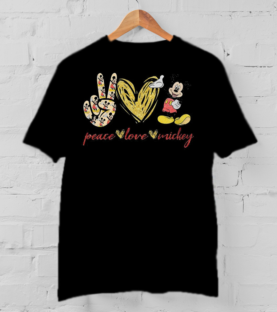 Peace Love Mickey Mouse Vintage Iconic Disney T-Shirt