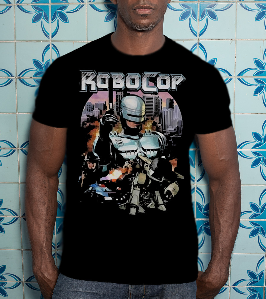 Robocop Explosive Urban Justice Scene T-Shirt