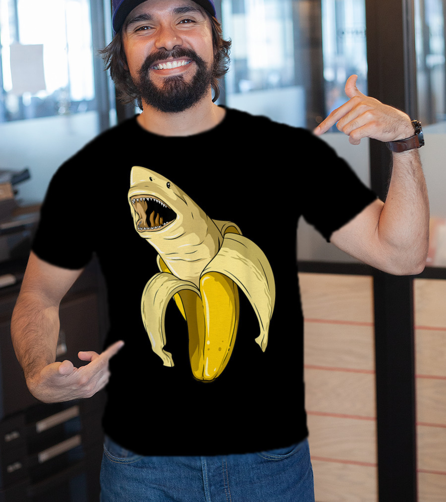 Banana Shark Banana Themed Shark Themed Party Banana Shark T-Shirt