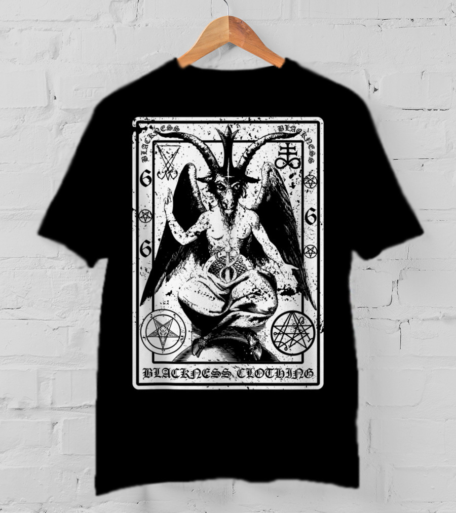 Blackness Clothing Baphome Satanic Dark Art Evil 666 Luzifer T-Shirt