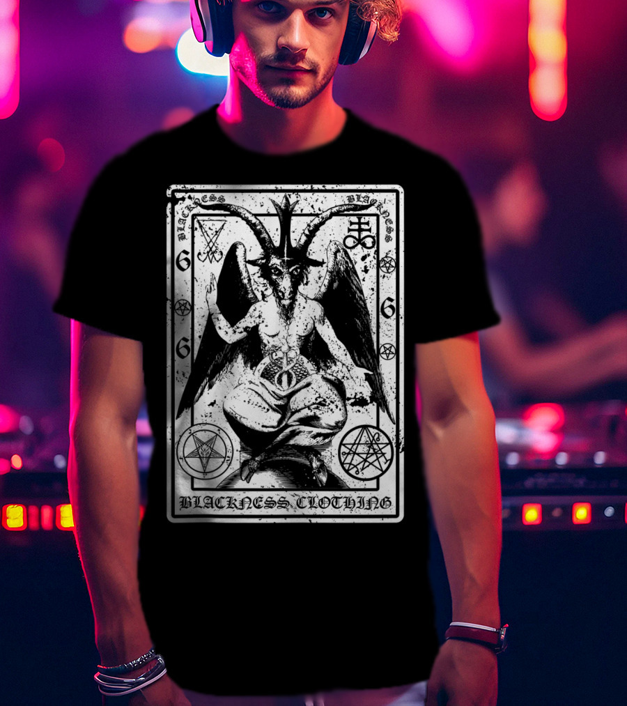 Blackness Clothing Baphome Satanic Dark Art Evil 666 Luzifer T-Shirt