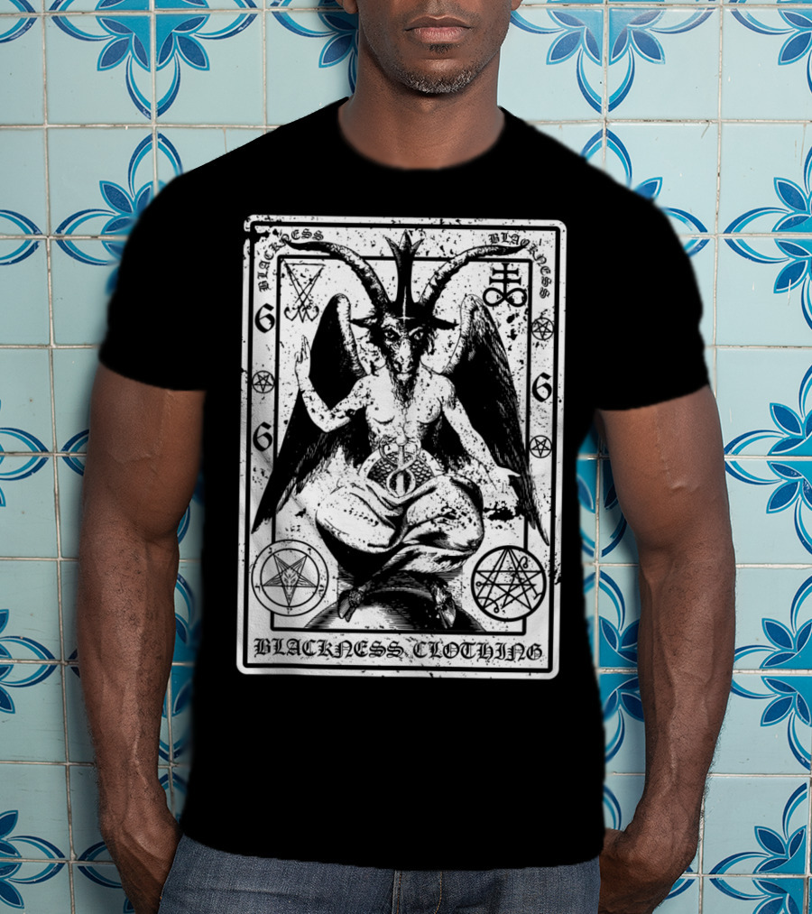 Blackness Clothing Baphome Satanic Dark Art Evil 666 Luzifer T-Shirt