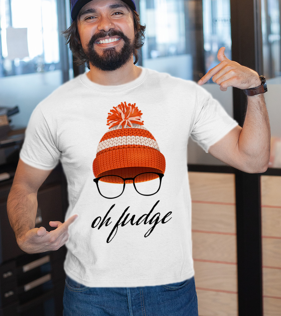 Oh Fudge Christmas Movie Orange Hat And Glasses T-Shirt