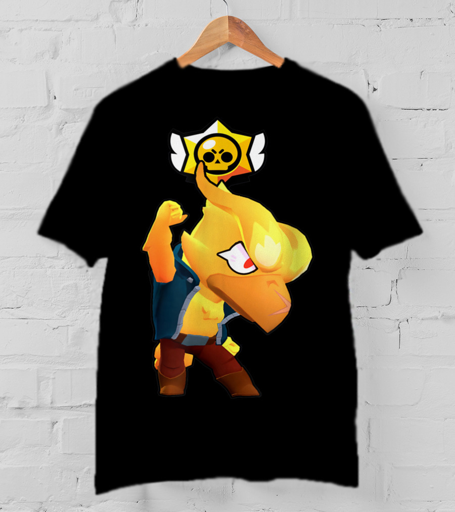 Brawl Stars Crow Character Icon With Skull Star Badge T-Shirt