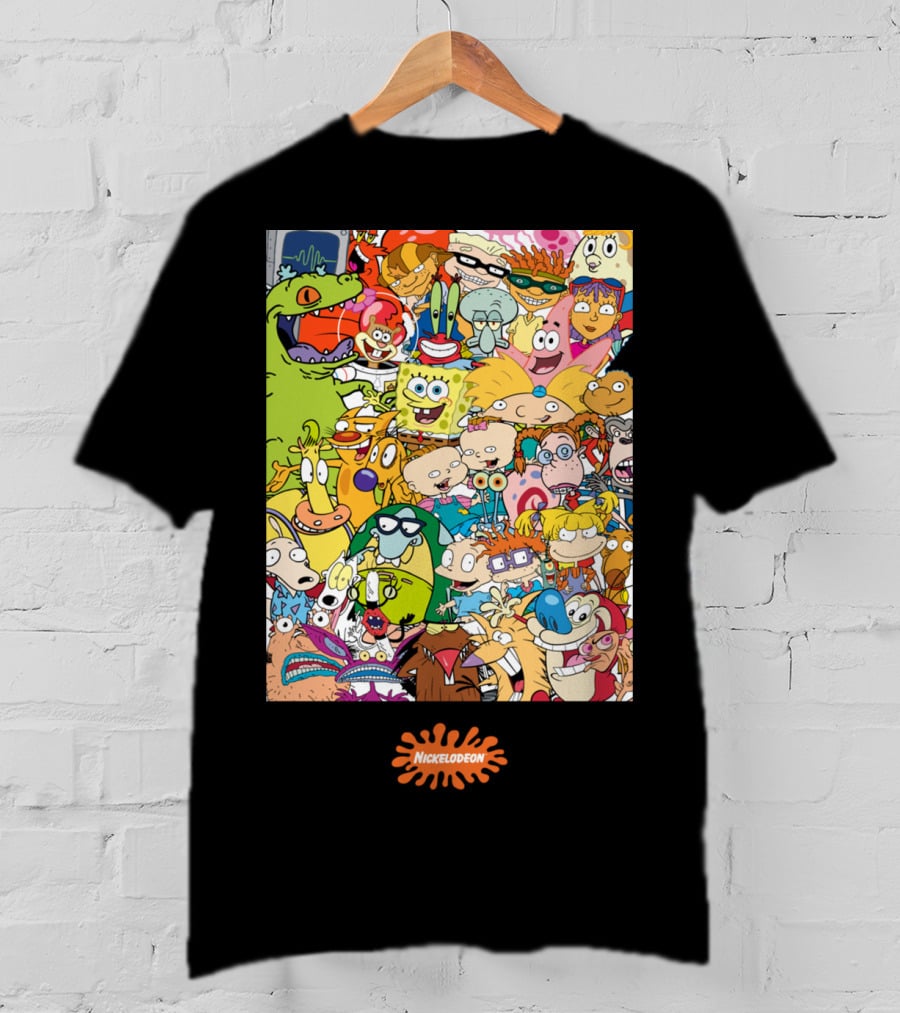 Nickelodeon 90s Cartoon Characters Compilation Group Shot T-Shirt