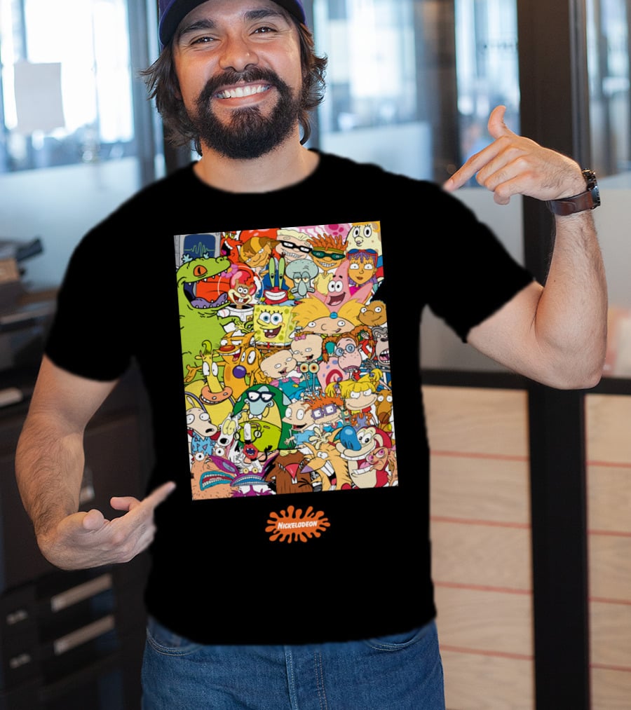 Nickelodeon 90s Cartoon Characters Compilation Group Shot T-Shirt