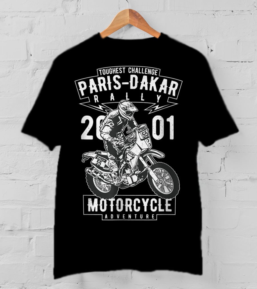 Toughest Challenge Paris-Dakar Rally 2001 Motorcycle Adventure T-Shirt