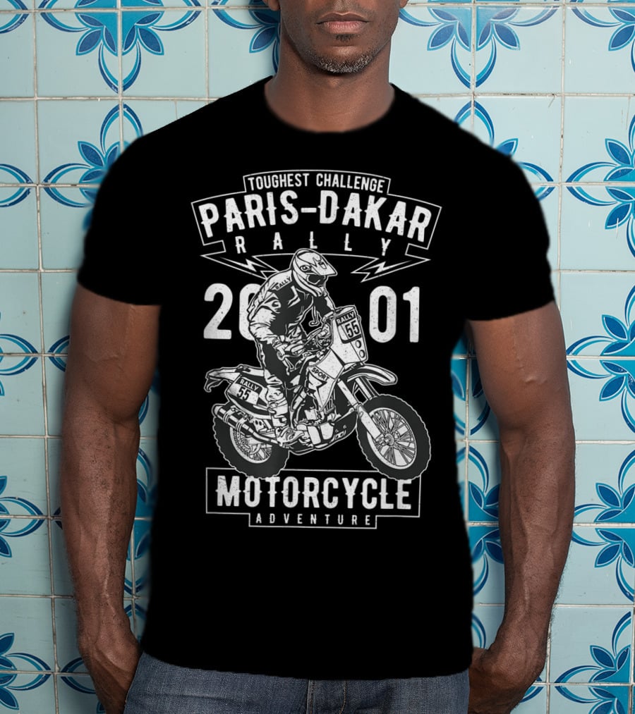 Toughest Challenge Paris-Dakar Rally 2001 Motorcycle Adventure T-Shirt