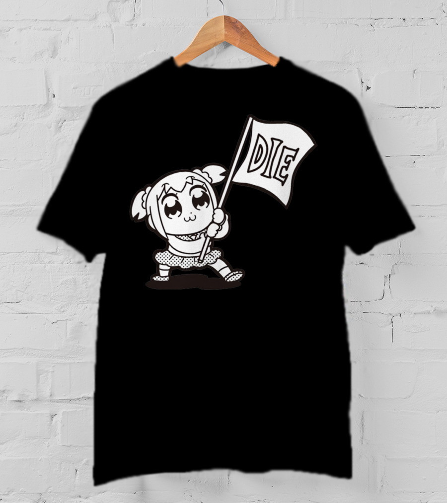 Pop Team Epic Popuko Holding Die Banner T-Shirt