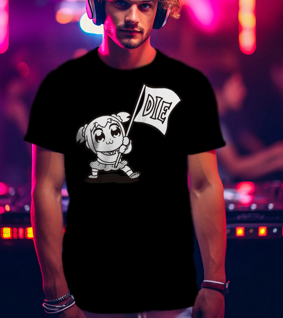 Pop Team Epic Popuko Holding Die Banner T-Shirt