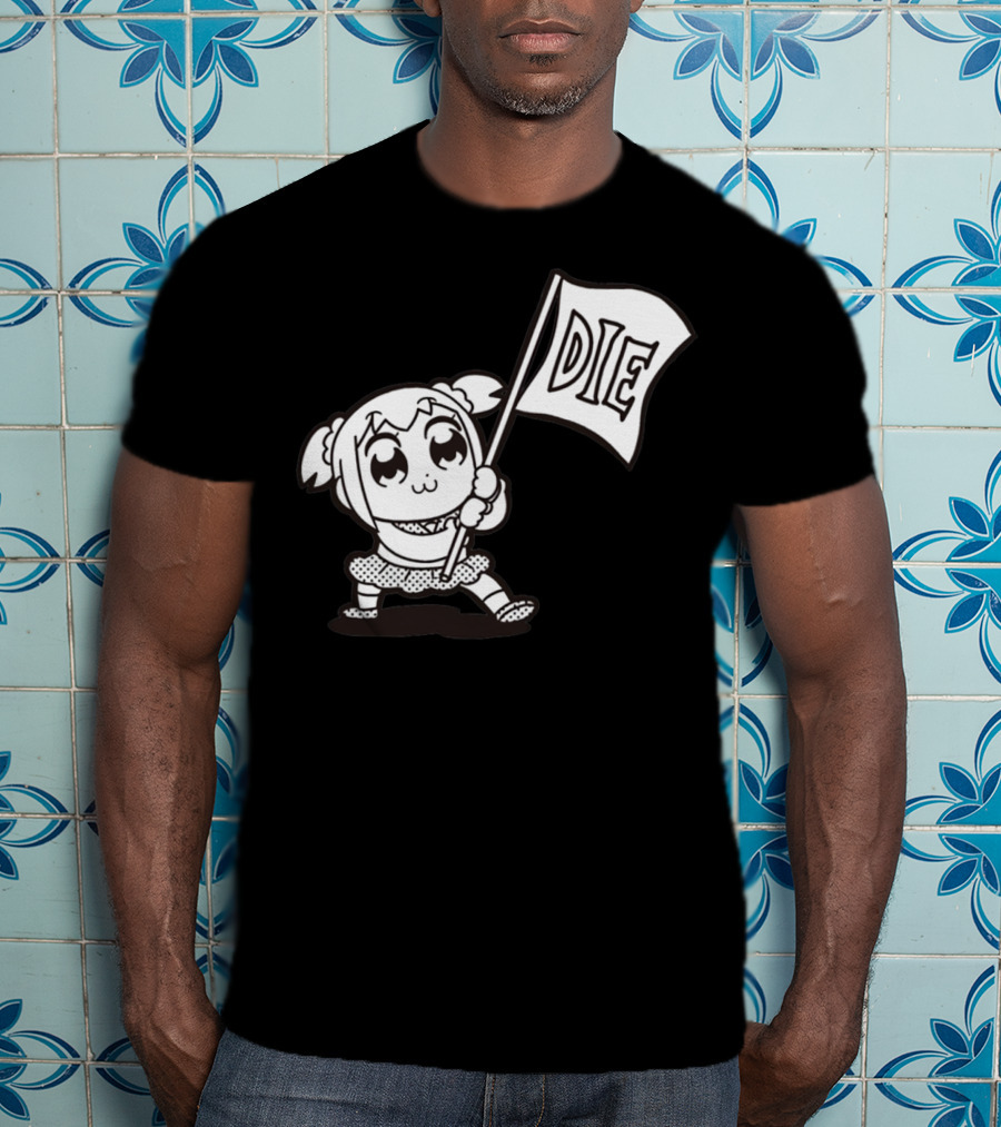Pop Team Epic Popuko Holding Die Banner T-Shirt