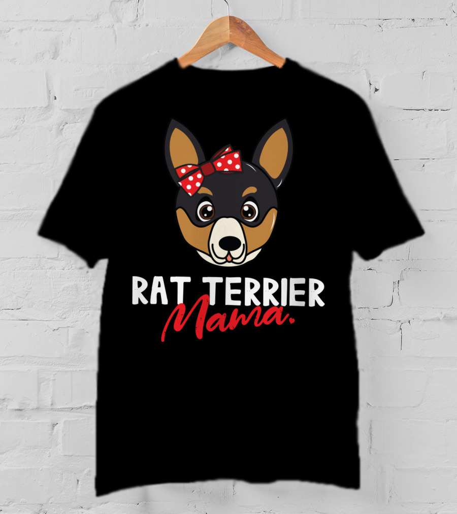 Rat Terrier Mama With Bow T-Shirt