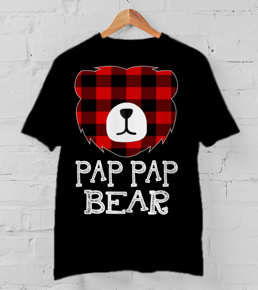 Pap Pap Bear Red Plaid Buffalo T-Shirt