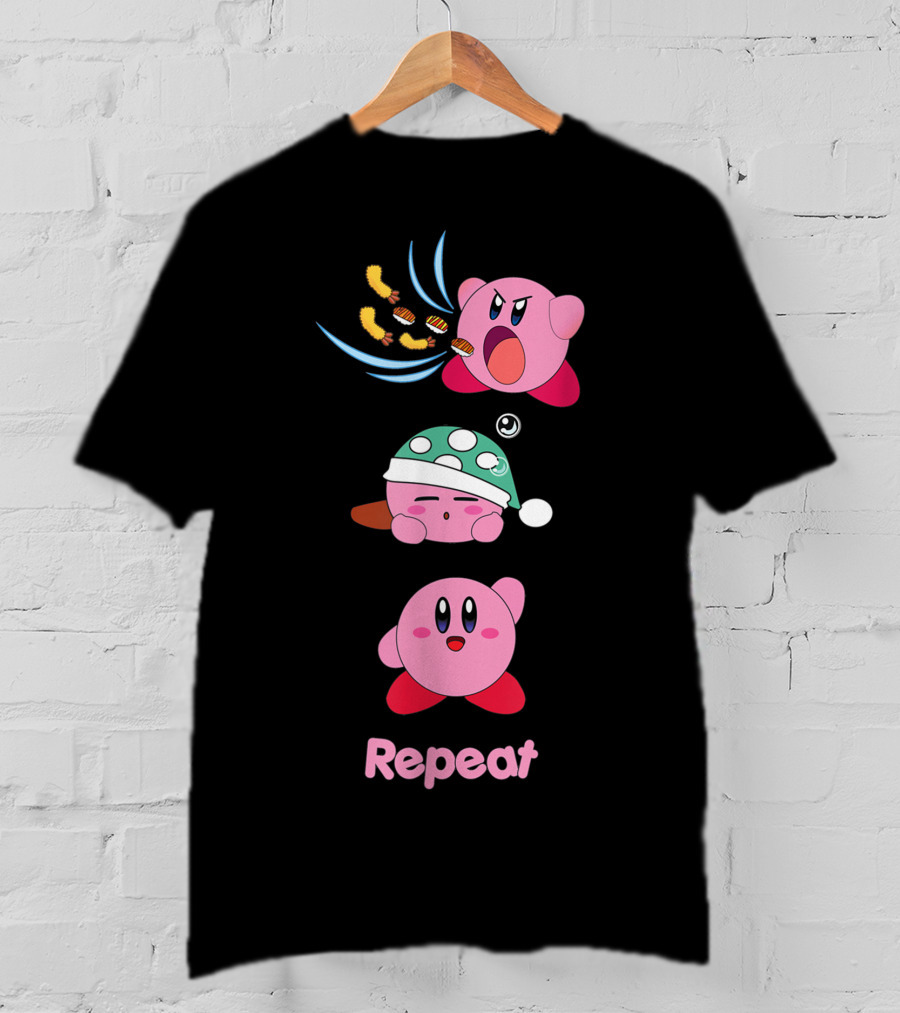 Kirby Eat Sleep Conquer Repeat T-Shirt