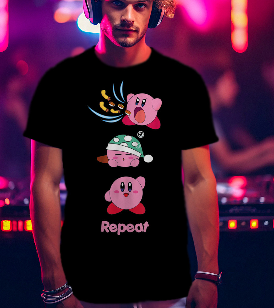 Kirby Eat Sleep Conquer Repeat T-Shirt