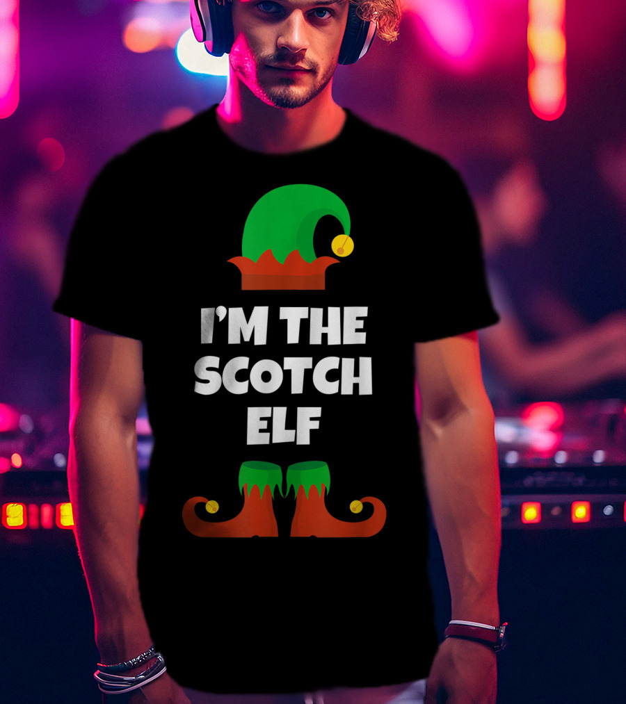 I'm The Scotch Elf Christmas Hat And Shoes T-Shirt