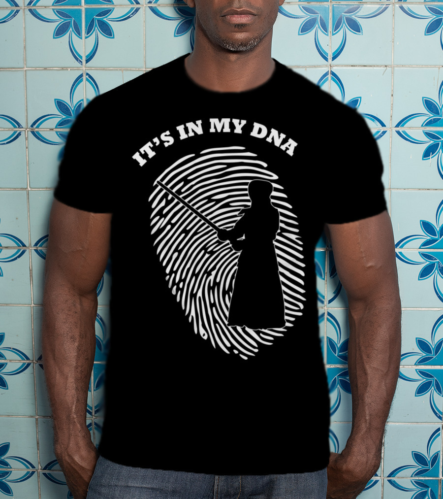 It's In My DNA Kendo Sword Fighter Fingerprint T-Shirt
