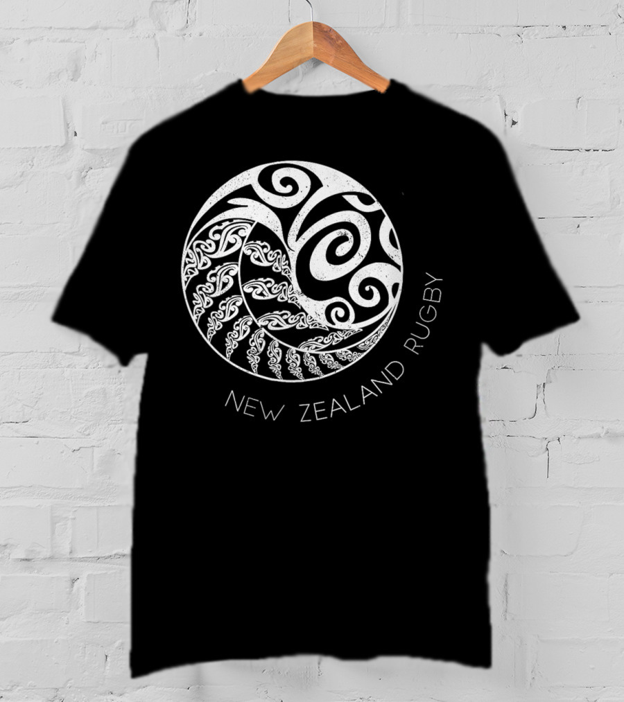 New Zealand Rugby Maori Inspired Kiwi Silver Spiral T-Shirt