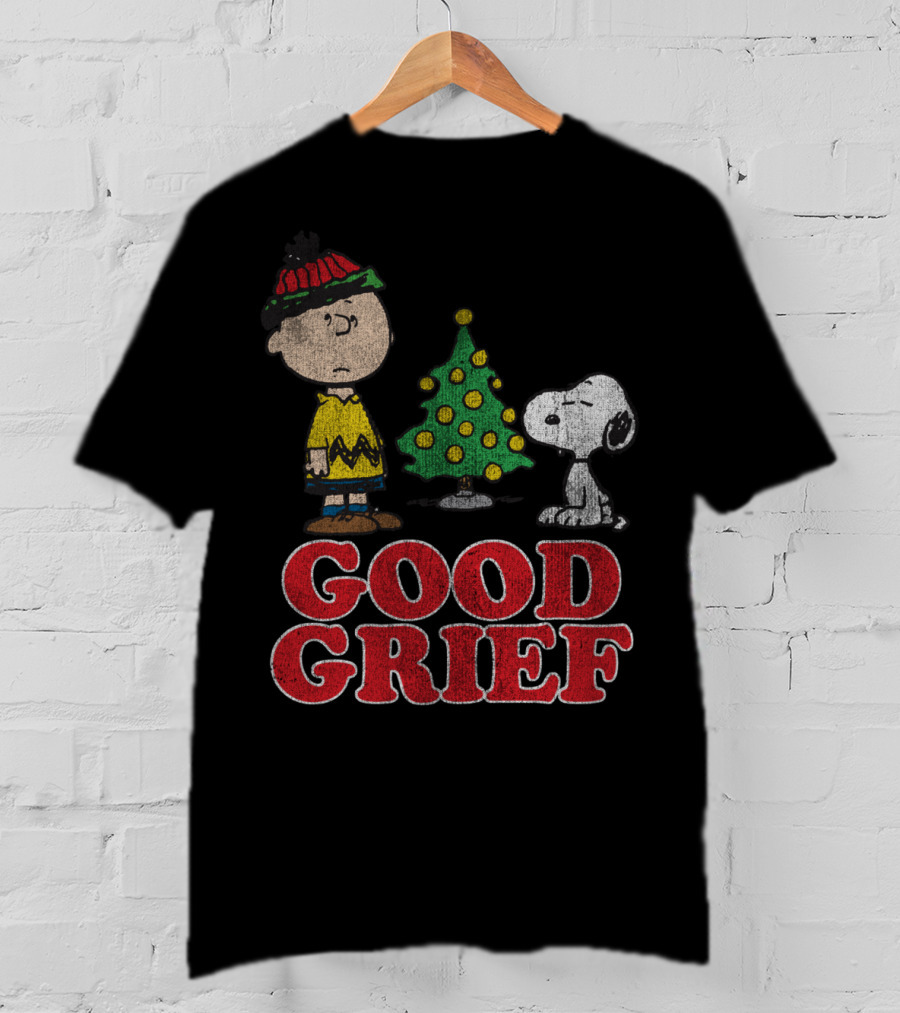 Good Grief Peanuts Holiday Snoopy And Charlie Christmas Tree T-Shirt