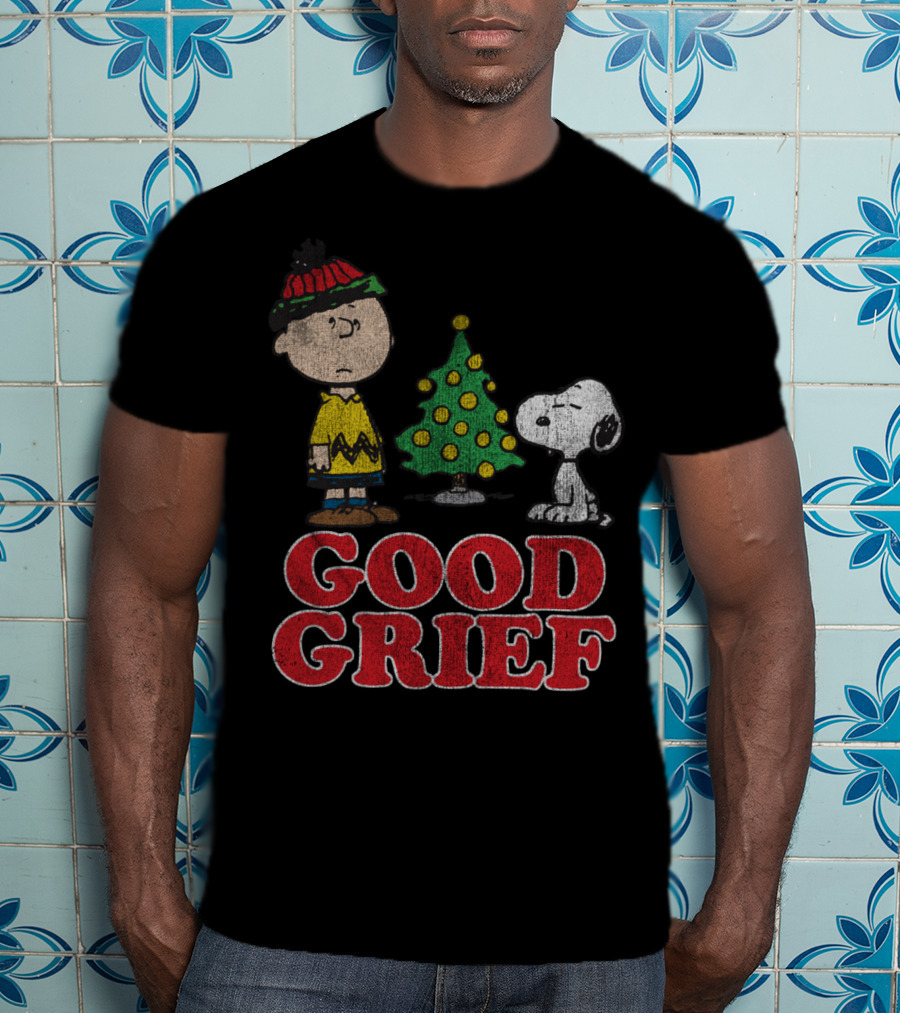 Good Grief Peanuts Holiday Snoopy And Charlie Christmas Tree T-Shirt