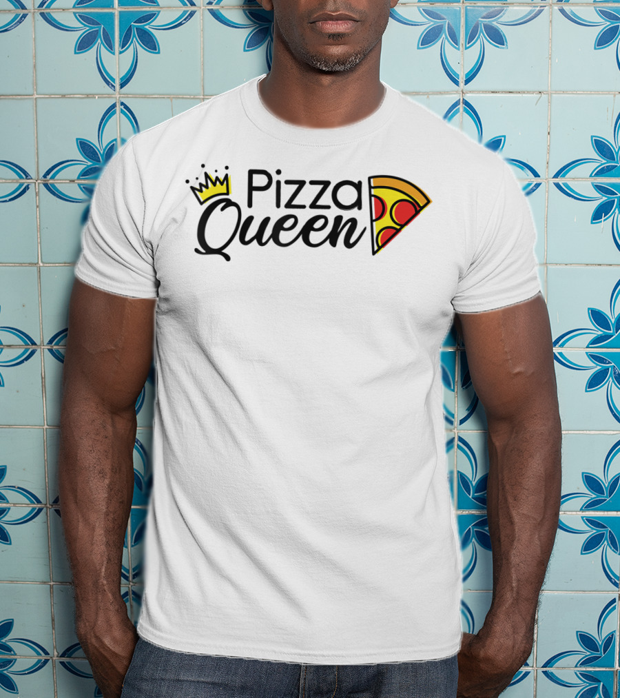 Pizza Queen Girls Women Female Pizza Slice Crown T-Shirt
