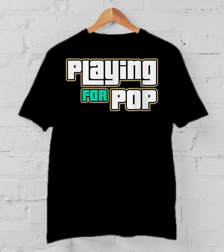 Playing For Pop Grand Theft Auto Font T-Shirt
