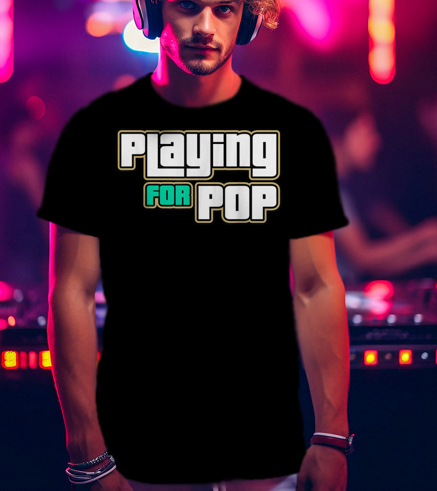 Playing For Pop Grand Theft Auto Font T-Shirt
