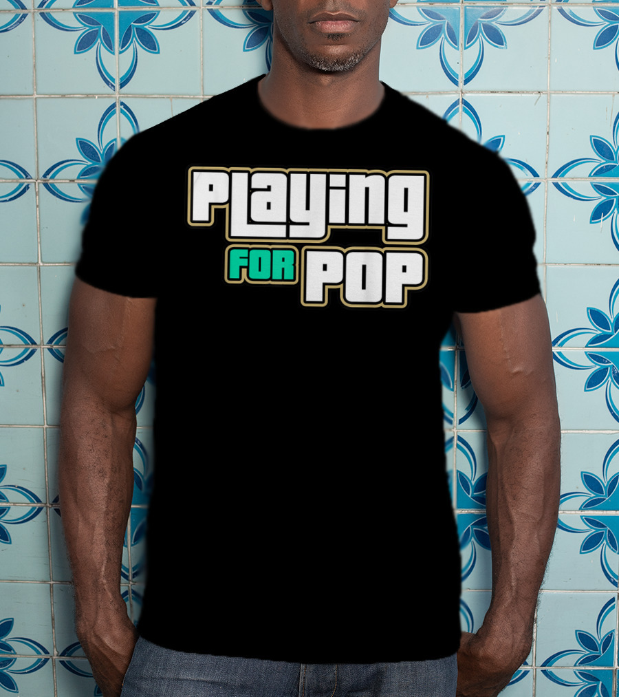 Playing For Pop Grand Theft Auto Font T-Shirt