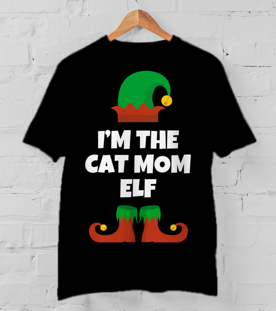 I'm The Cat Mom Elf Holiday T-Shirt