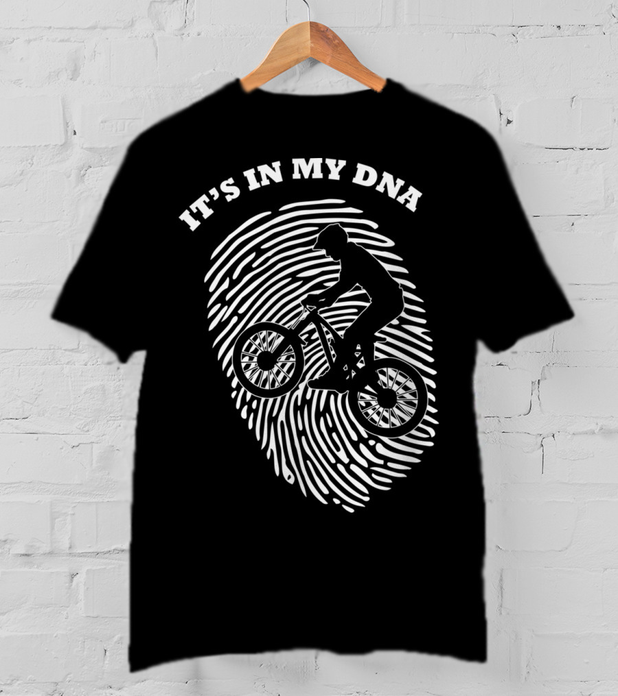 It's In My DNA Mountain Biking MTB Fingerprint T-Shirt