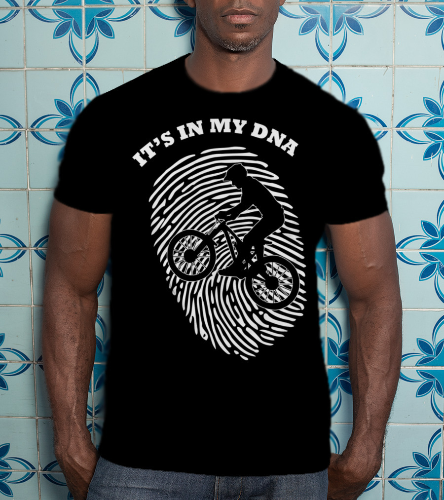It's In My DNA Mountain Biking MTB Fingerprint T-Shirt
