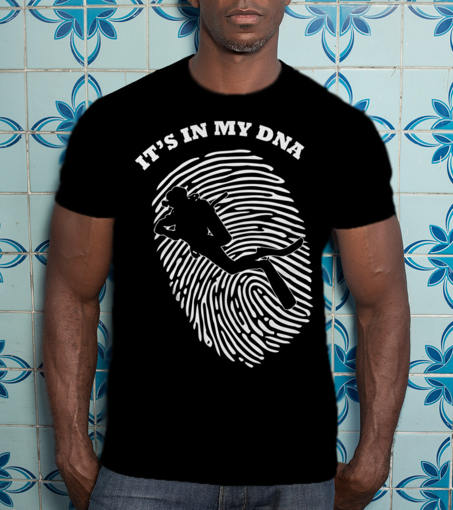 It's In My Dna Scuba Diving Diver Fingerprint T-Shirt