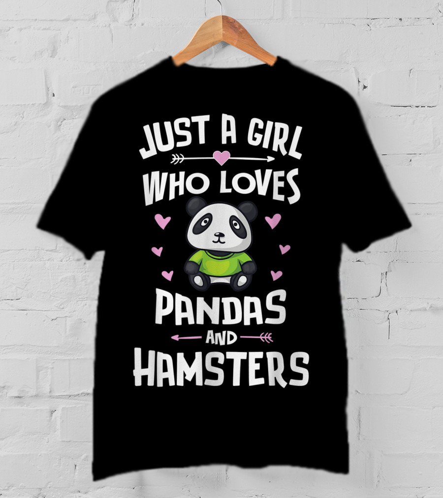 Just A Girl Who Loves Pandas And Hamsters Hearts Arrow T-Shirt