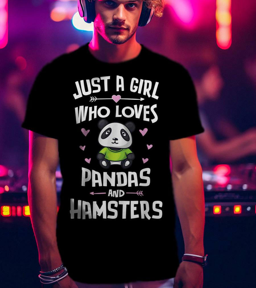Just A Girl Who Loves Pandas And Hamsters Hearts Arrow T-Shirt
