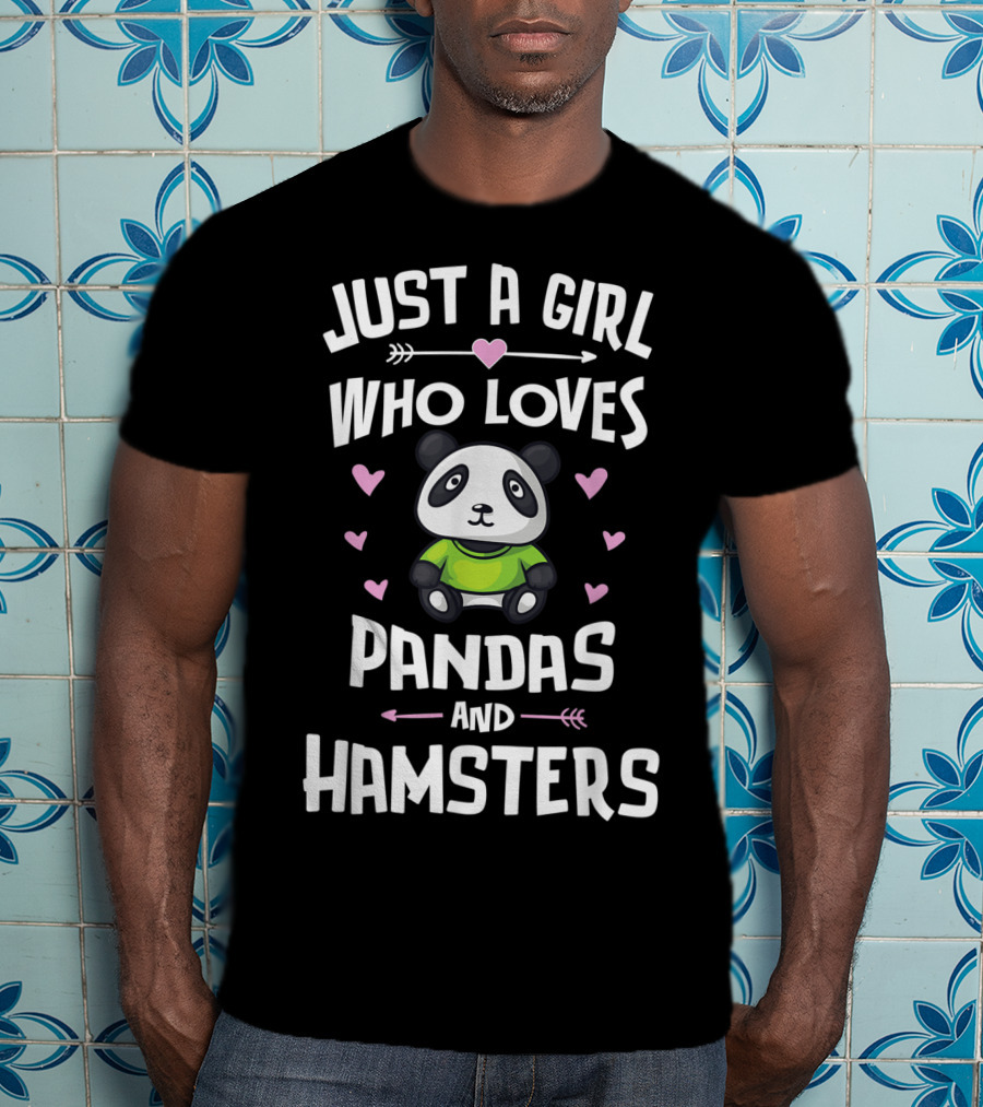 Just A Girl Who Loves Pandas And Hamsters Hearts Arrow T-Shirt
