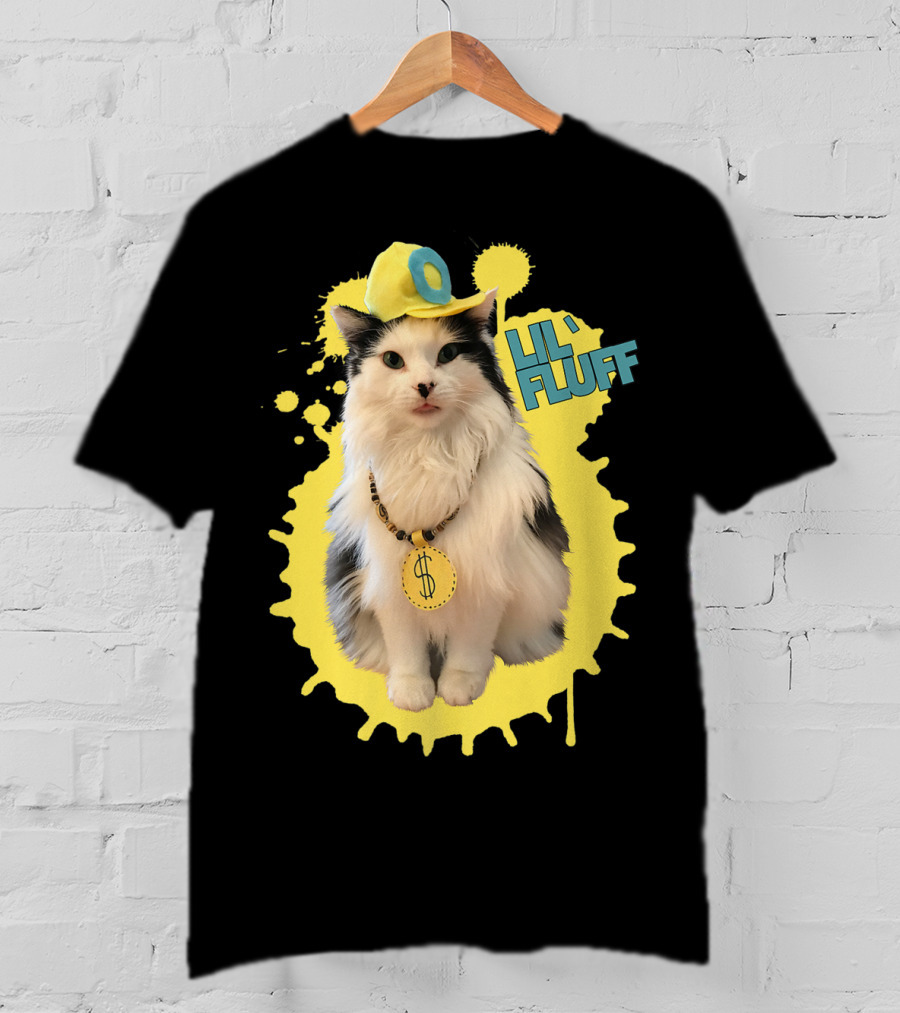 Lil' Fluff Cool Cat With Dollar Sign Necklace And Cap T-Shirt