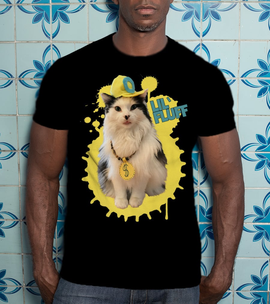 Lil' Fluff Cool Cat With Dollar Sign Necklace And Cap T-Shirt