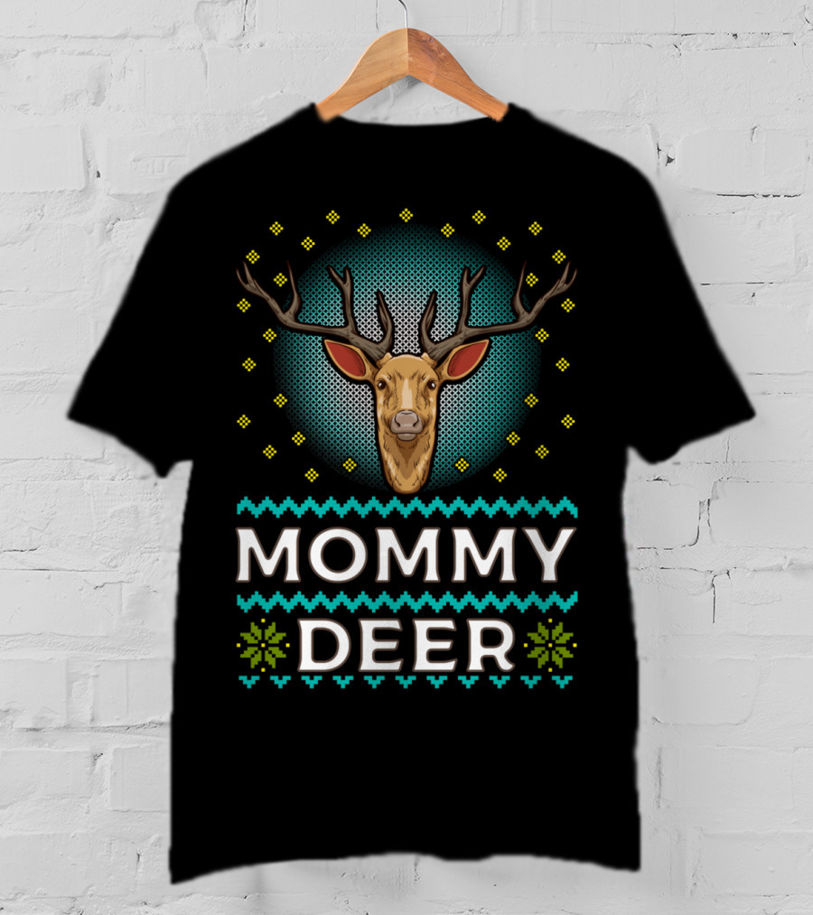 Mommy Deer Christmas Knit T-Shirt