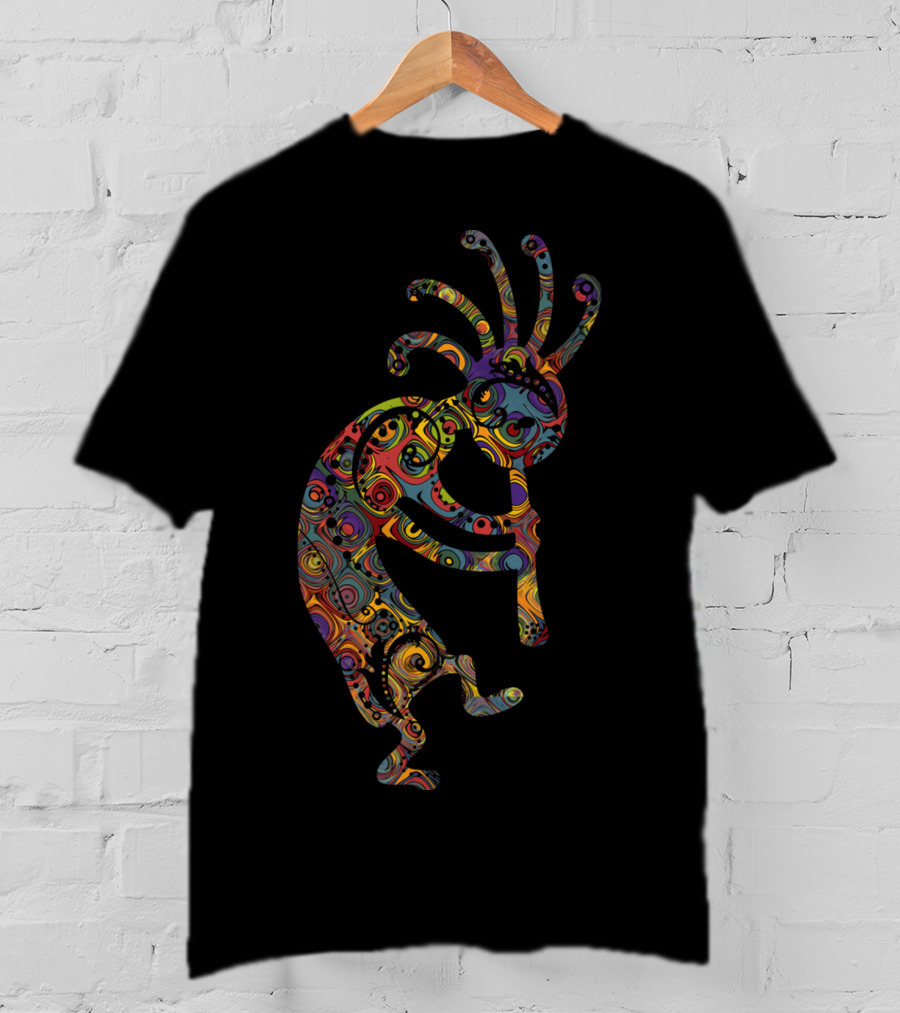 Native American Kokopelli Vibrant Spiral Ornaments T-Shirt