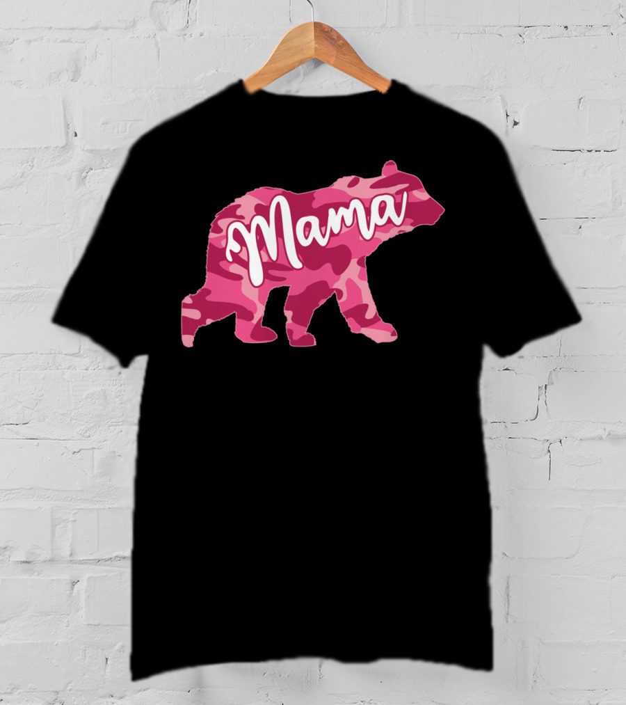 Mama Bear Pink Camouflage Camo T-Shirt