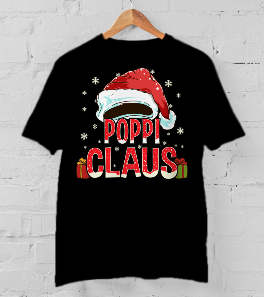 Poppi Claus Santa Hat Snowflakes Christmas Gifts T-Shirt