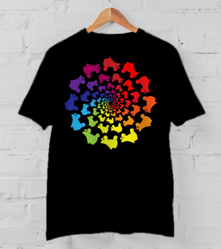 Rainbow Spiral Roller Derby Skates T-Shirt