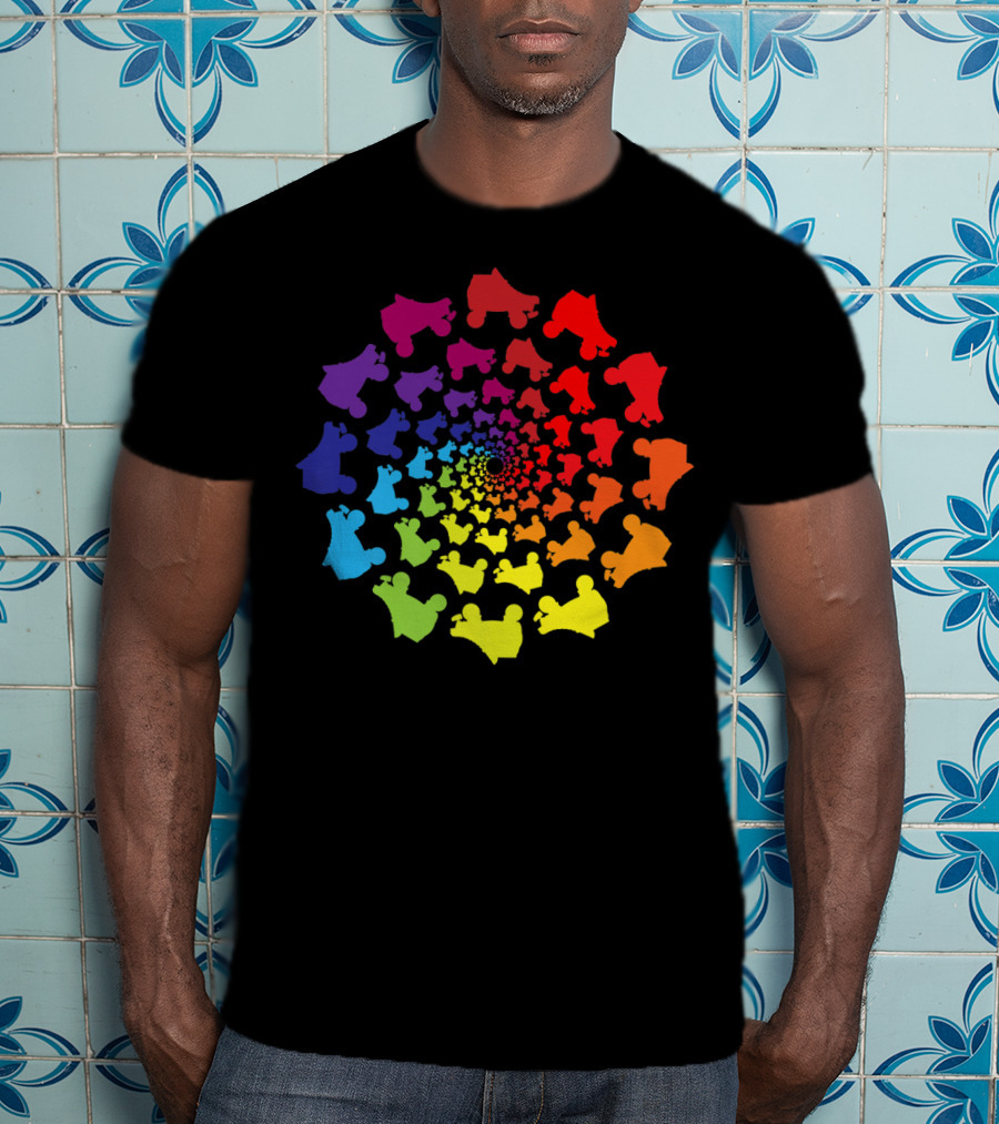 Rainbow Spiral Roller Derby Skates T-Shirt