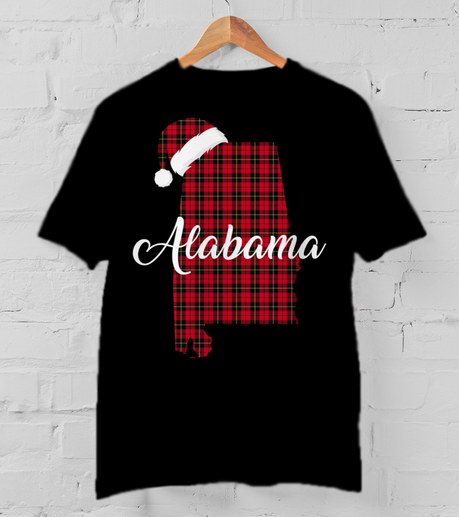 Alabama Santa Hat Red Buffalo Royal Stewart Tartan T-Shirt