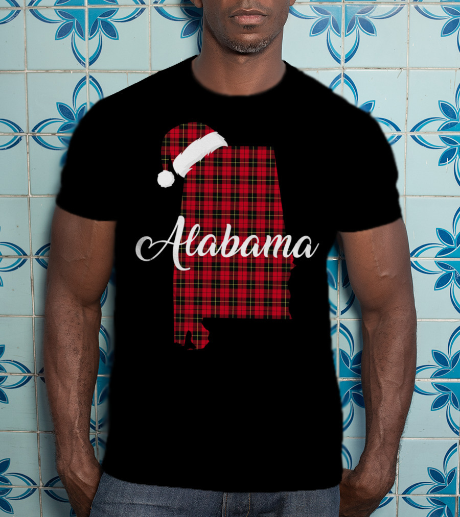Alabama Santa Hat Red Buffalo Royal Stewart Tartan T-Shirt