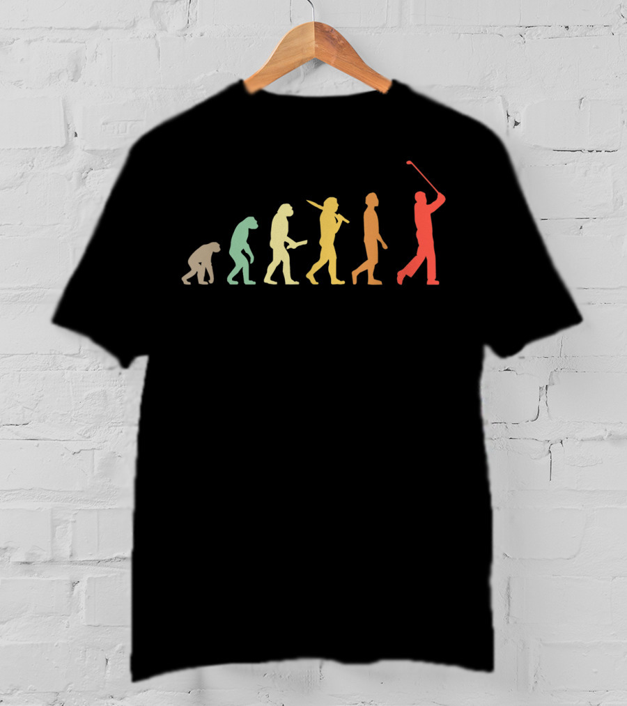 Retro Golf Evolution For Golfers Humor T-Shirt