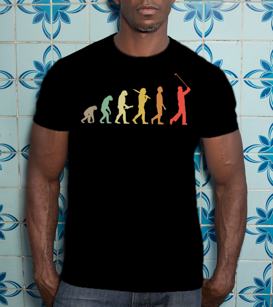 Retro Golf Evolution For Golfers Humor T-Shirt